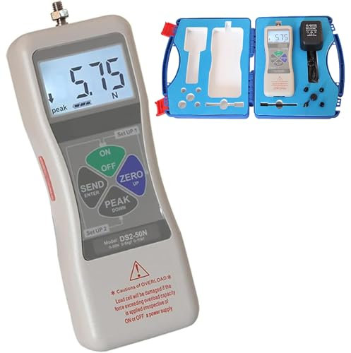 McbeAn Digital Force Gauge, 500N High Precision Push Force Gauge Tension Meter with USB Output, N/Lbf/Kgf Units Switchable, for Lab Tension and Compression Load Tests