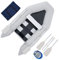 CO-Z 2,3M Schlauchboot 2 Personen Aufblasbares Boot 230x130x33cm Sportboot mit 2 Paddel und Luftpumpe Grau Paddelboot Ruderboot Schlauchboot Angeln mit Sitzbank Aluboden
