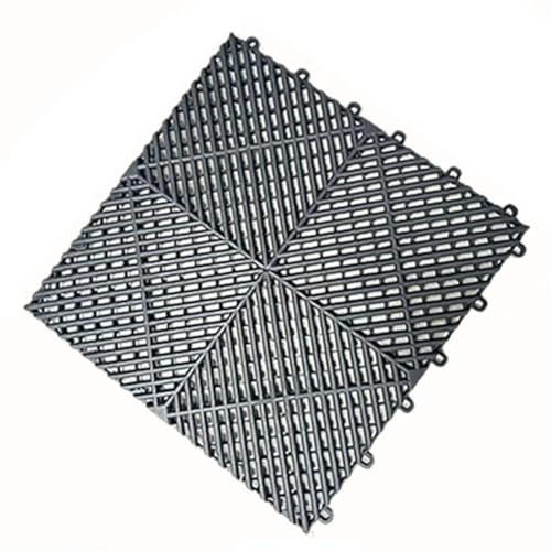 HJLKDYM Dalles Sol Extérieures, Modulaires Carrelage À Emboîtement, Salle Lavage Voitures Tapis Drainage Robuste Pour Garage Système Drainage Pour Lave-auto Balcon Cour(Grey,15.7x15.7x0.7in/4 pack)