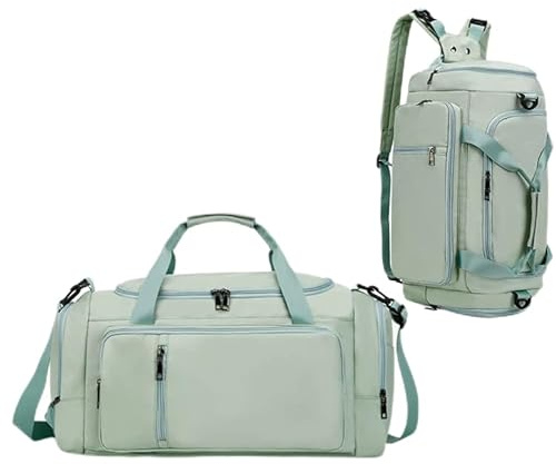 Sporttasche mit Schuhfach und Nassfach, 40L Handgepäck Tasche Sportrucksack Damen Herren, für Reisen, Wandern, Schwimmen, Yoga, Camping (Grün)