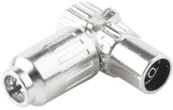 Clavija de Antena TV acodada Macho, Compatible con Conexiones de televisión, Ideal para Mejorar la recepción de señal.