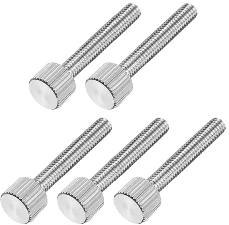QUARKZMAN 5 Stück M4 x 25mm Rändelschrauben 304 Edelstahl Flachkopf Rändelvollgewinde Daumenschrauben Befestigungselemente Für Haushalt Elektronik Maschinen
