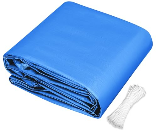 Skyddspresenning 220 x 620 cm Väderbeständigt Rivbeständigt Skydd Skyddspresenning för Möbler Med Aluminiumöglor för Camping, Växthus, Bilar, Uteplats Och Paviljong, Blå