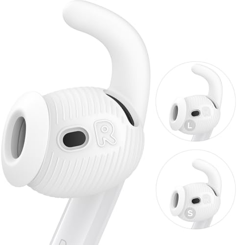 Gcioii 4 par för AirPods 4 öronspetsar krokar halkskydd, små + stora | Mjuka öronproppar i silikon förbättrar passform och bullerisolering, 2 små + 2 stora par för AirPods 4:e generationen