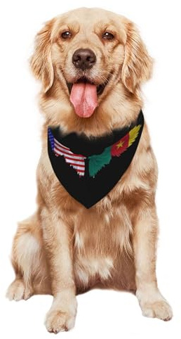 Wing America Kamerun flagga triangel haklapp justerbar hundhalsduk tvättbar hundhalsduk för katter födelsedag liten medelstor och stor hund