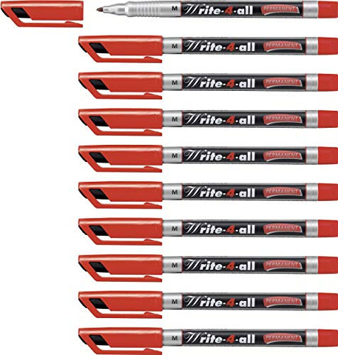 STABILO - Permanent-Marker - Write-4-all - medium - 10er Pack - rot
