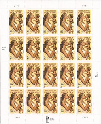 Sickle Cell Disease Awareness Full Sheet of 20 x 37 Cent Stamps Scott 3877
