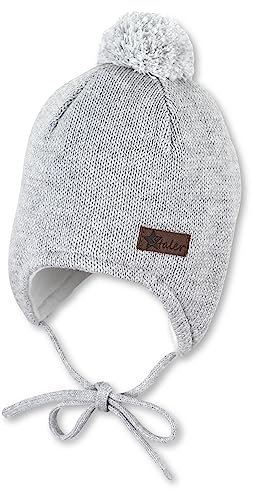 Sterntaler Unisex Baby Strickmütze Strickm tze, Silber mel., 43 EU