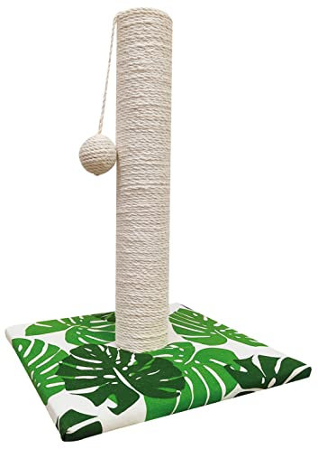 Croci Green Leafs - Griffoir pour Chats Adultes, Grands et Petits, Tapis avec Arbre et Cordes avec Balle Calmante pour Chat, Grattoir en Carton, Accessoires et Jeux pour Animaux des Compagnie