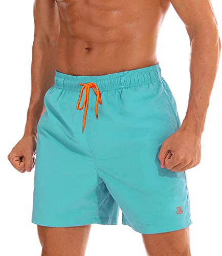 JustSun Badbyxor herr snabbtorkande boardshorts med nätfoder och justerbar dragsko, blå, 3XL