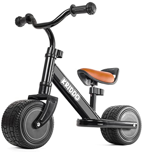 KRIDDO 1-2 Year Old Balance Bike, Mini Cruiser for First Birthday, Black