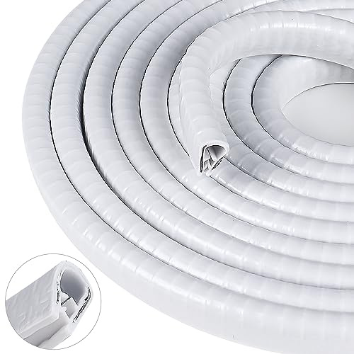 Protection des Bords de portière de Voiture en Forme de U - Protection des Bords - en Caoutchouc - Anti-Collision - Convient à la Plupart des Voitures (Blanc, 5m)