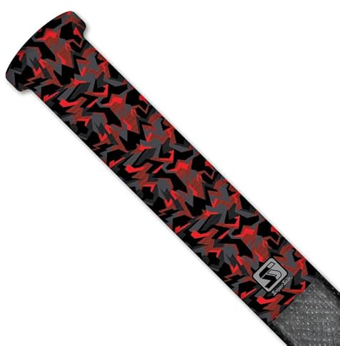 SNIPER SKIN ICT Hockey Grip, Fits Adult and Kids Sticks, Easy Install, Durable, Better Than Hockey Tape, Ideal Team Swag, Tacked Feel- Red Geo Camo