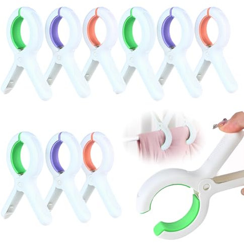 9 PCS Stowel Clips for Sun Loungers, Large Beach Towel Clips Strong Grip Clothes Pegs Sunbed Towel Holders for Beach Garden Pool (3 Colour)