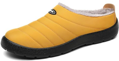 Mishansha Zapatillas de Estar por Casa Invierno Hombre Mujer Cálido Forro Pantuflas, Amarillo 39