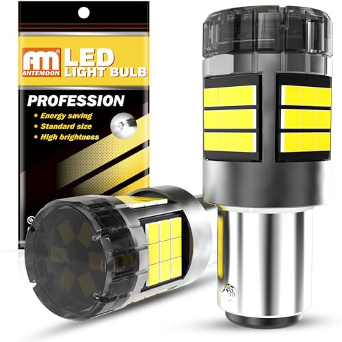 ANTEMOON P21/5W 1157 BAY15D Bombillas LED Canbus Sin Errores Super Brillante 5000LM 12V 24V 6000K Blanca 1016 2057 2357 para Luz de Marcha Atrás Luz de Freno Luces Traseras, 2 Piezas