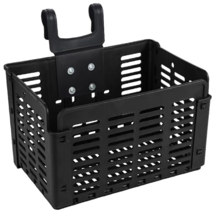 MOBUTOFU Cesta Plegable para Bicicleta, Cesta para Bicicletas de PP Negro, Fácil de Instalar y Desmontar, para Manillar, para Guardar Libros y Mochilas Escolares