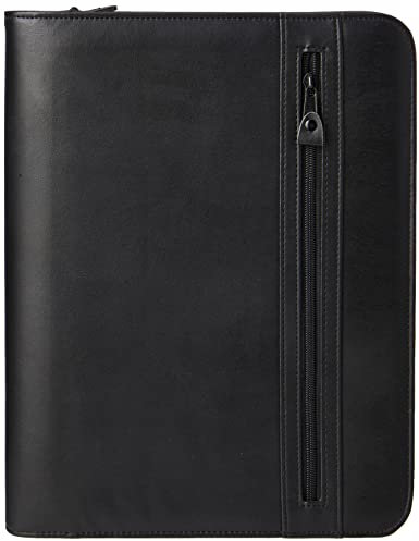 Alassio 30043 - Ringbuchmappe LIMONE im DIN A4 Format, Schreibmappe aus FINEtouch Lederimitat, Dokumenetnmappe in schwarz, Mappe ca. 36 x 28,5 x 4 cm