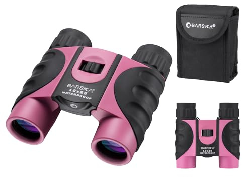 Barska Fernglas Blueline mit Tragetasche, Pink-Schwarz, 10 x 25, BA-AB12418