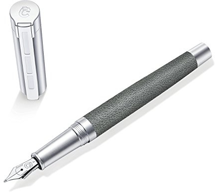 STAEDTLER Initium Corium Füllhalter, anthrazit Leder, EF, Made in Germany, mit edler Geschenkverpackung, 9PC1380EF
