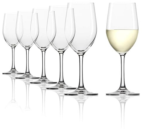 Stölzle Lausitz Copas de Vino Blanco Classic Juego de 6, 305ml – Cristal Robusto Ideal para Vinos Blancos y Tintos Suaves – Apto para Lavavajillas, Calidad Alemana