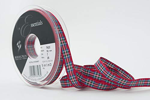 Berisfords Polyester tartan, Royal Stewart, 10,4 x 10,4 x 1,6 cm