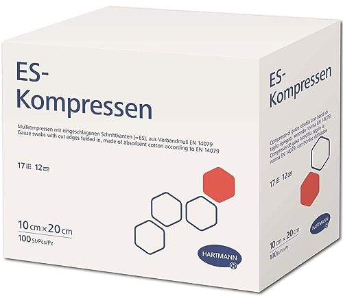 ES-KOMPRESSEN steril 10x10 cm 12fach Großpackung 5X20 St