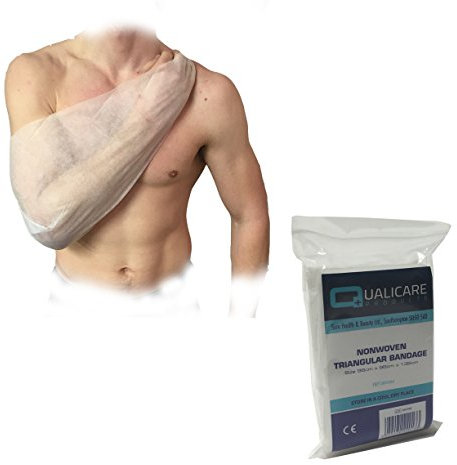 3 x qualicare machen Erste Hilfe Langlebige, nicht gewebt Einweg Dreieckstuch Schulter Arm Tragetücher