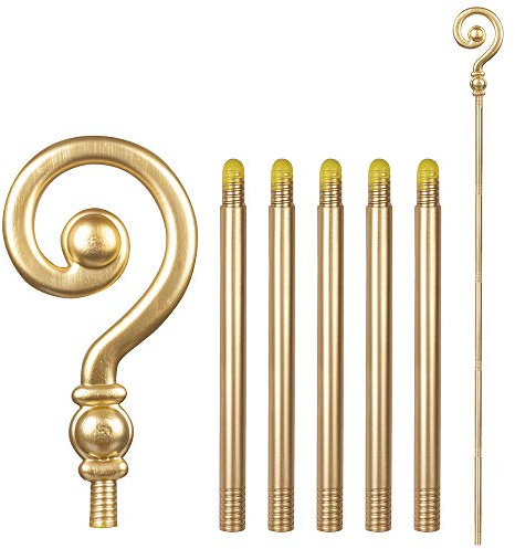 Boland 56608 - Bischofsstab 6-teilig, Länge 185 cm, Gold, Stock, Nikolaus, Accessoire, Verkleidung, Kostüm, Karneval, Mottoparty, Theater, Bühne