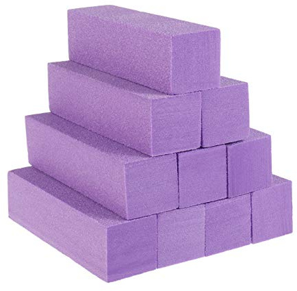 upain 10 Pcs Nail Buffer Block for Gel Natural Acrylic Nails,Professional Sanding Blocks 120 Grit Salon Nail File Sanding Blocks Nails Manicure Care Kit (Purple)