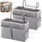 Forreen Betttaschen Hochbett, 2 Stücke Bett Organizer Hängetasche Organizer Anti-Rutsch Betttaschen Hängend Aufbewahrungstasche Nachttisch Tasche mit Haken für Buch Magazin Kopfhörer (Grau)