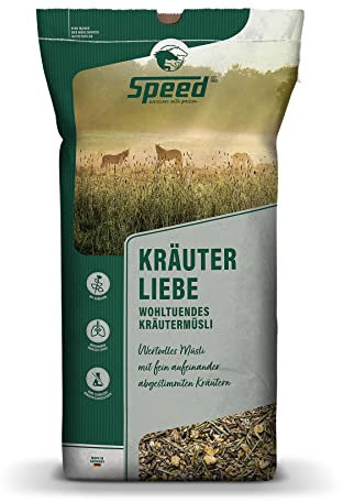 Speed KRÄUTER Liebe, 1 x 20 kg, Pferdefutter mit fein aufeinander abgestimmten Kräutern, haferfreies Kräutermüsli, unterstützt die Atemwege, mit wohltuendem Inhalier-Effekt