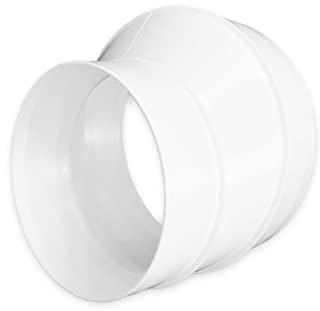 H&C VENT reduceringskopp från Ø 125 till 100 mm rörkontakt – PVC-adapter för minskning av ventilationsslang och frånluftsslang – rundrörslang, reducering för torktumlare, klimat och ventilation