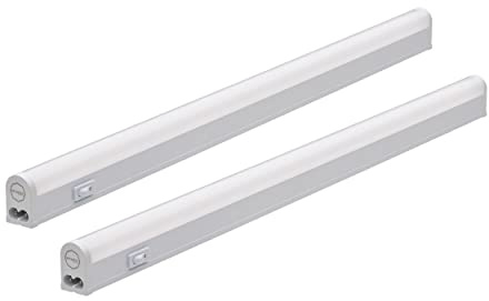 oktaplex lighting Set med 2 st 4 W LED-ljuskontroll med RIGA-strömbrytare varmvit 3 000 K, 28 cm, LED-justeringsbelysning för kök under möbler