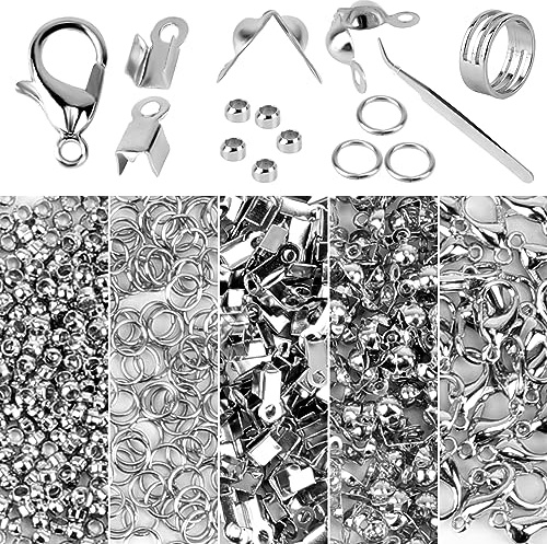 Chiusure per Gioielli Fai Da Te 1152Pcs Chiusure per Braccialetti Ganci per Braccialetti Chiusura Moschettone Fermagli Chiusura Collana Kit di Gioielli Accessori per Collane Bigiotteria Fai da Te