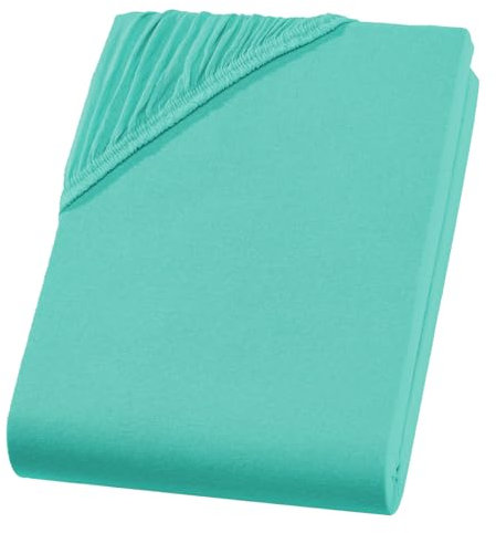 Visaggio Spannbettlaken 100% Baumwolle Jersey Spannbetttuch Bettlaken Betttuch 28 Farben Größen wählbar 180x200 cm - 200x200 cm