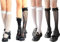 FEXPDL 4 Pairs Lace Knee High Anklet Socks - Women's Frilly Sheer Fishnet Patterned Stockings