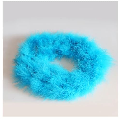 Hrlace 2 meter Marabu fjäderboa naturlig kalvhafjäder Boa fluffig marabu boa fjäder girlang julkrans för gör-det-själv pyssel bröllop jul dans party dekorationer 16 g blå 2#