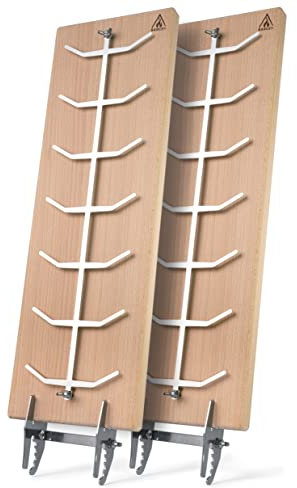 Bargen Flammlachsbretter mit Edelstahl-Halterung - Premium Grillzubehör für Feuerschalen und Kugelgrill (2er Set)