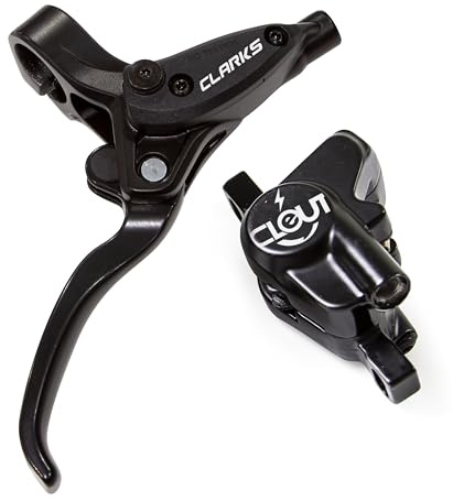 Clarks Cycle Systems E-Clout Hydraulisches Scheibenbremsen-Set, inklusive Rotoren, Oliven, is-Halterungen, 180/160 mm, schwarz