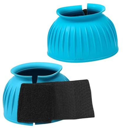 Fenteer 2 Pièces Cloches Cheval Cloches de Sabot Protège-Sabot Équipement Équestre en Caoutchouc Résistant Fermeture Auto-agrippante Protection Sabot Convient, M 8.6x8.6x8.9cm