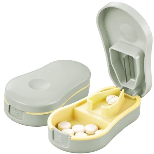 Pill Cutter Splitter for Small and Tiny Pills, Silicone Non-Slip (Cyan)