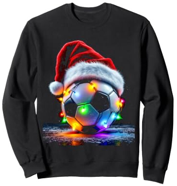 Ballon de Football Festif avec Bonnet de Père Noël et lumières Sweatshirt