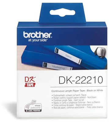 Brother DK-22210 | Rouleau de Papier Continu, Original | Noir sur Blanc | 29 mm x 30,48 m