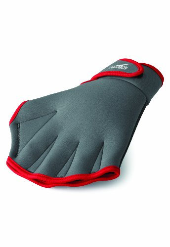 Speedo Glove Aquatic Fitness Handschuh, Charcoal/Rot, XL