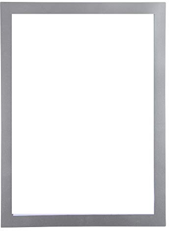 Exacompta - Ref. 39200E - 1 pochette aimantée Cadre d'affichage magnétique en PVC - Porte Document, photo, notes, règlements, instructions, porte, mur … - Format à classer A4 - Bordure cadre argent