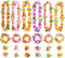 GWHOLE 48 Pezzi Hawaiian Leis Luau Fiori con 24 Bracciali 12 Fasce e 12 Collane per Luau Hawaiian Decorazioni per Vacanze Matrimoni Spiagge Decorazioni di Compleanno