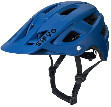 SIFVO Casco Bici per Uomo e Donna MTB Mountainbike Caschi da Corsa Moto Casco da Bicicletta da Esterno Sport Caschi con Visiera Rimovibile M/L (54-62cm)