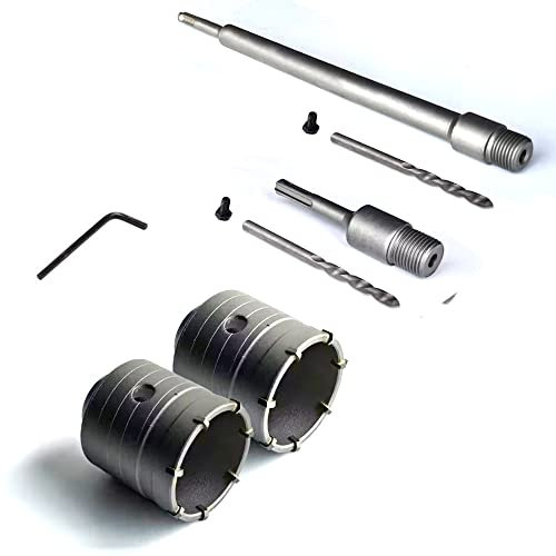 2pcs 50mm Broca De Pared Sds, Brocas De Metal Duro Para Hormigón Con Mango Redondo 110mm 350mm, Alta Resistencia, Estabilidad, Perforación Rápida Para Acondicionadores De Aire, Lavadoras, Cables Etc