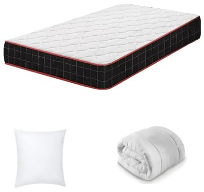 IZTOSS Matelas 90x190CM avec Couette Oreiller.Epaisseur 14CM.Matelas 1 Personnes Mousse A Mémoire (90x190+CouetteOreiller)